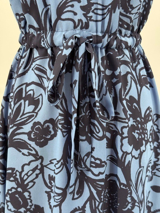 Loft Blue Floral Halter Maxi High Low Keyhole Vacation Summer Boho SZ XS-P
