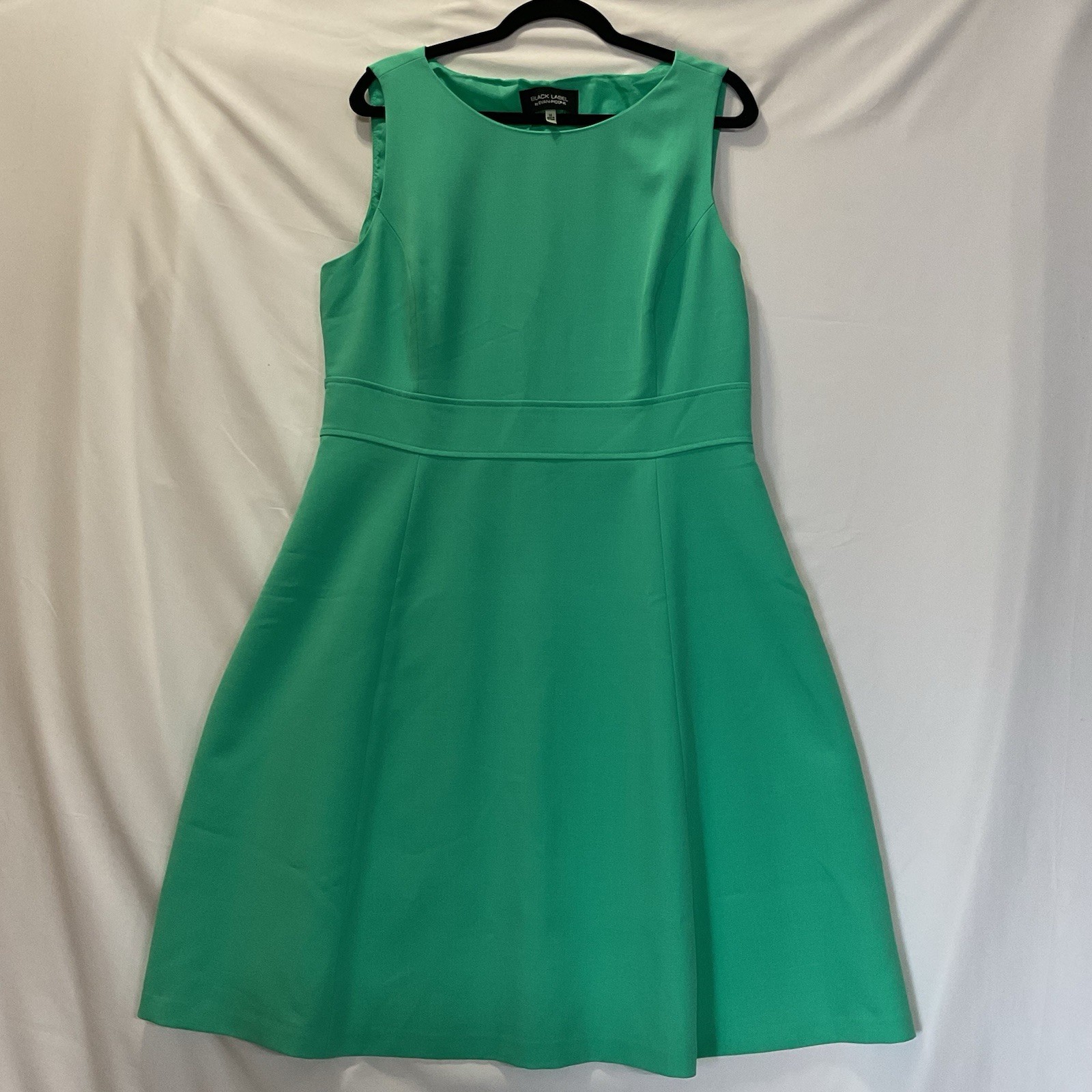 Evan Picone Black Label Spring Green Women’s Sleeveless Fit & Flare Dress Sz 14