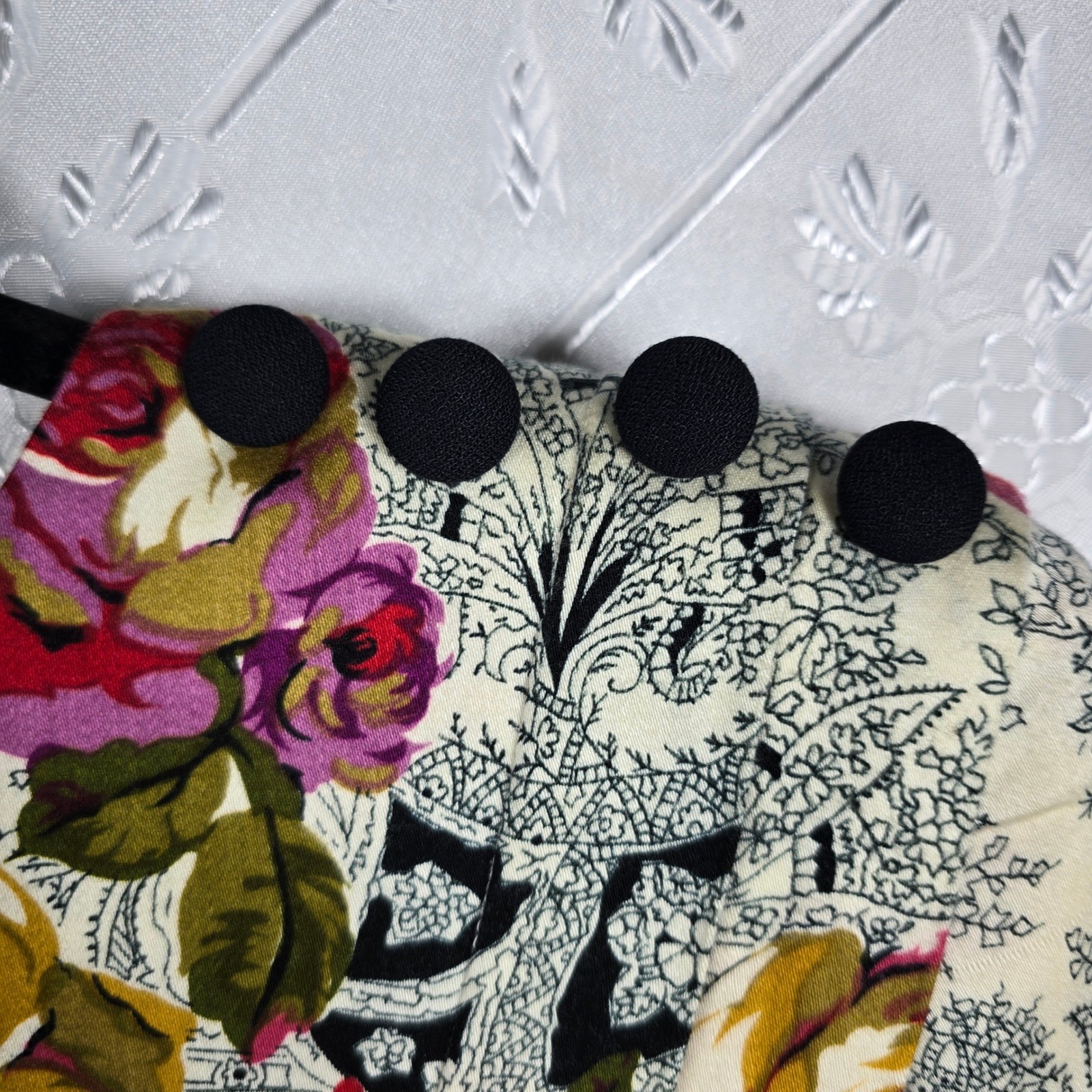 Vintage Donna Morgan for Non Stop Dress Woman 8 Floral Paisley Long Sleeve NWT