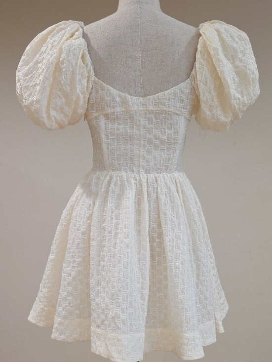 NEW FOR LOVE AND LEMONS FIT & FLARE PALE YELLOW MINI DRESS SIZE S