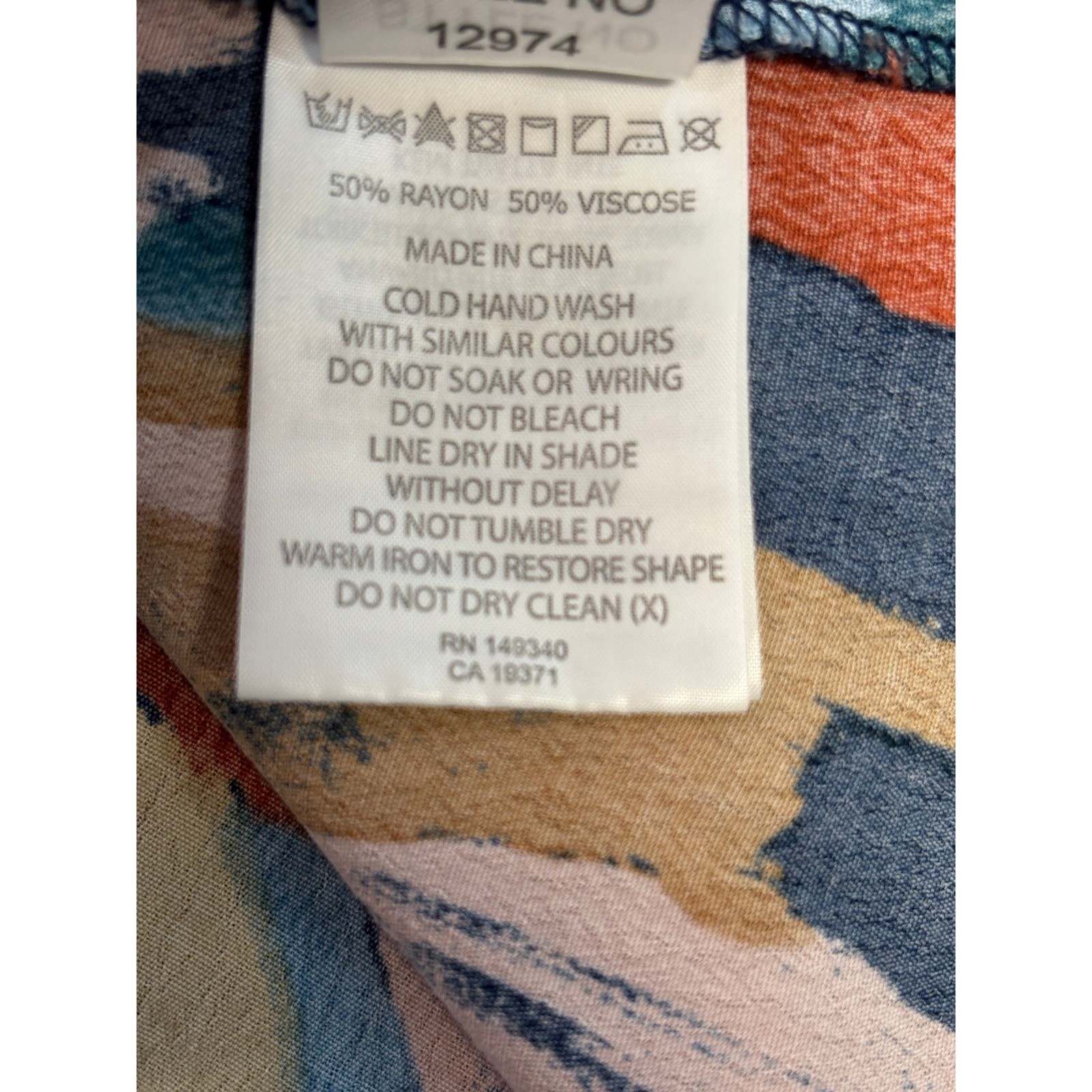 Rolla’s Midi Dress Medium Multicolor Abstract Watercolor Button Front Women