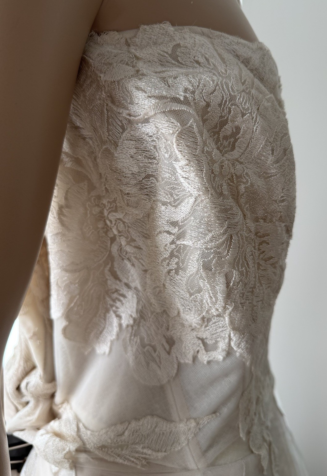 Willowby by Watters Tulle Wedding Dress Sz 22W Beige Lace Boho Bridal Fairy Gown