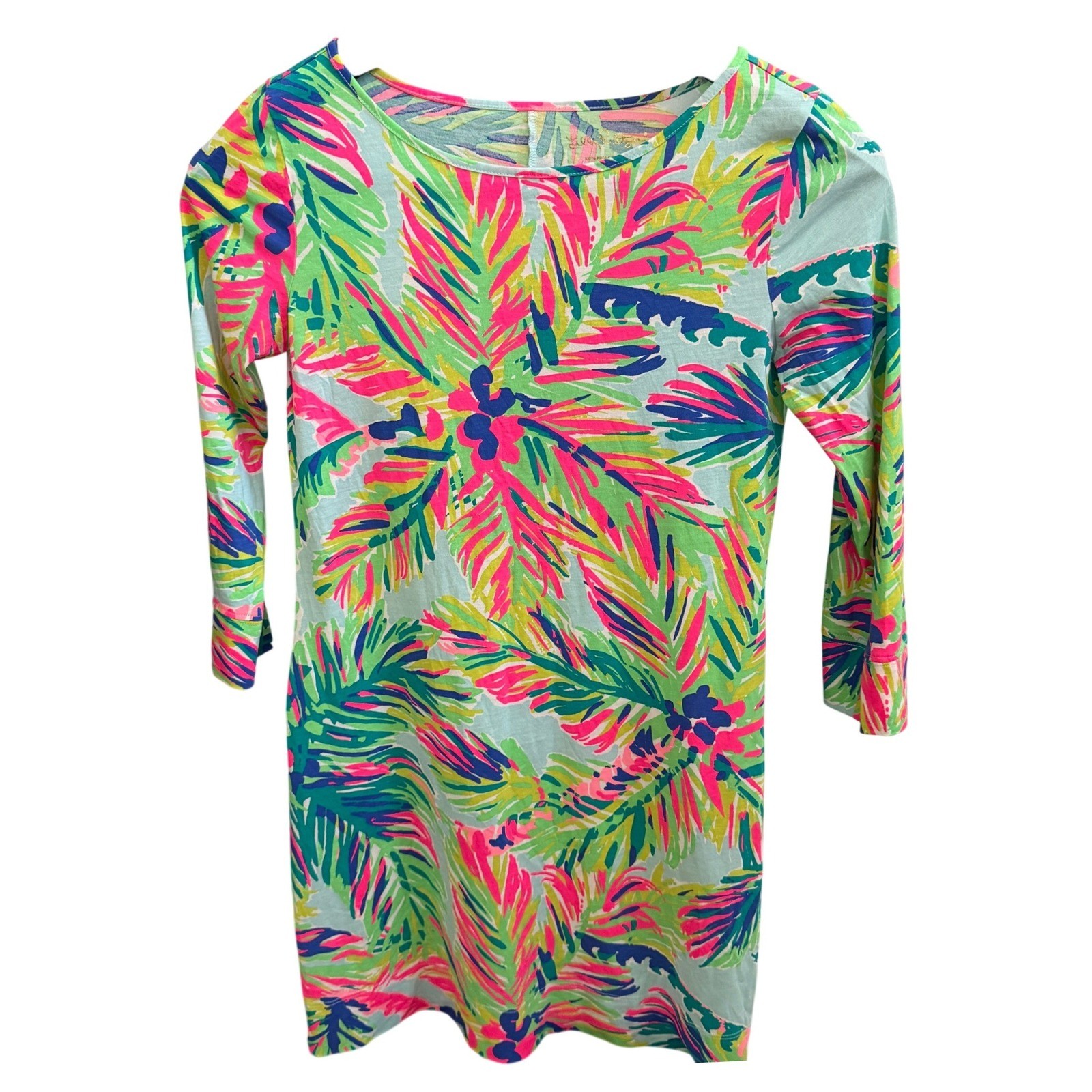 LILLY PULITZER Tropical Palm Print Pima Cotton T-Shirt Dress Small