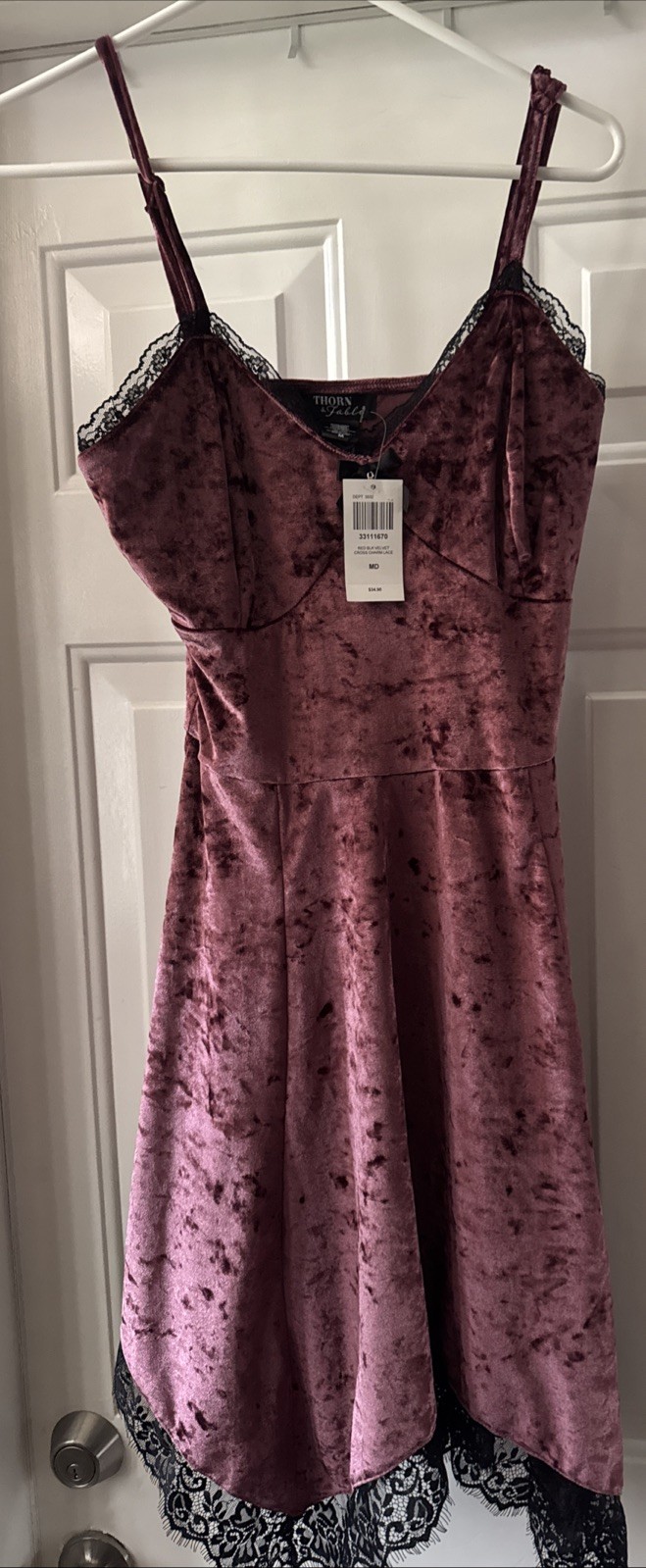 NWT Thorn & Fable Hot Topic Dress – Goth Witch Vibes, Velvet Size M