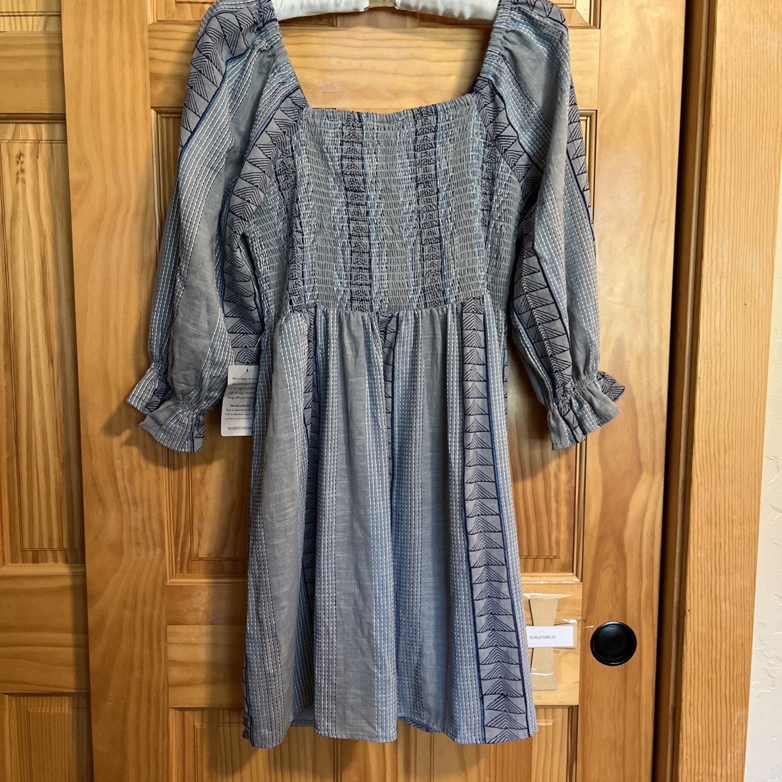 Nostalgia Embroidery Dress L Blue