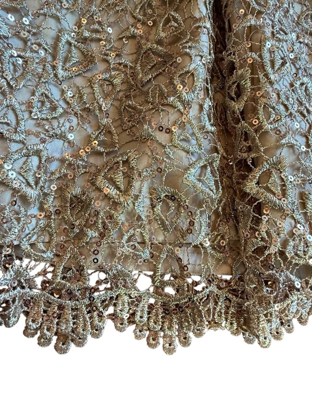 Decode 1.8 Gold Sequin Lace Sleeveless Cocktail Dress Size 8