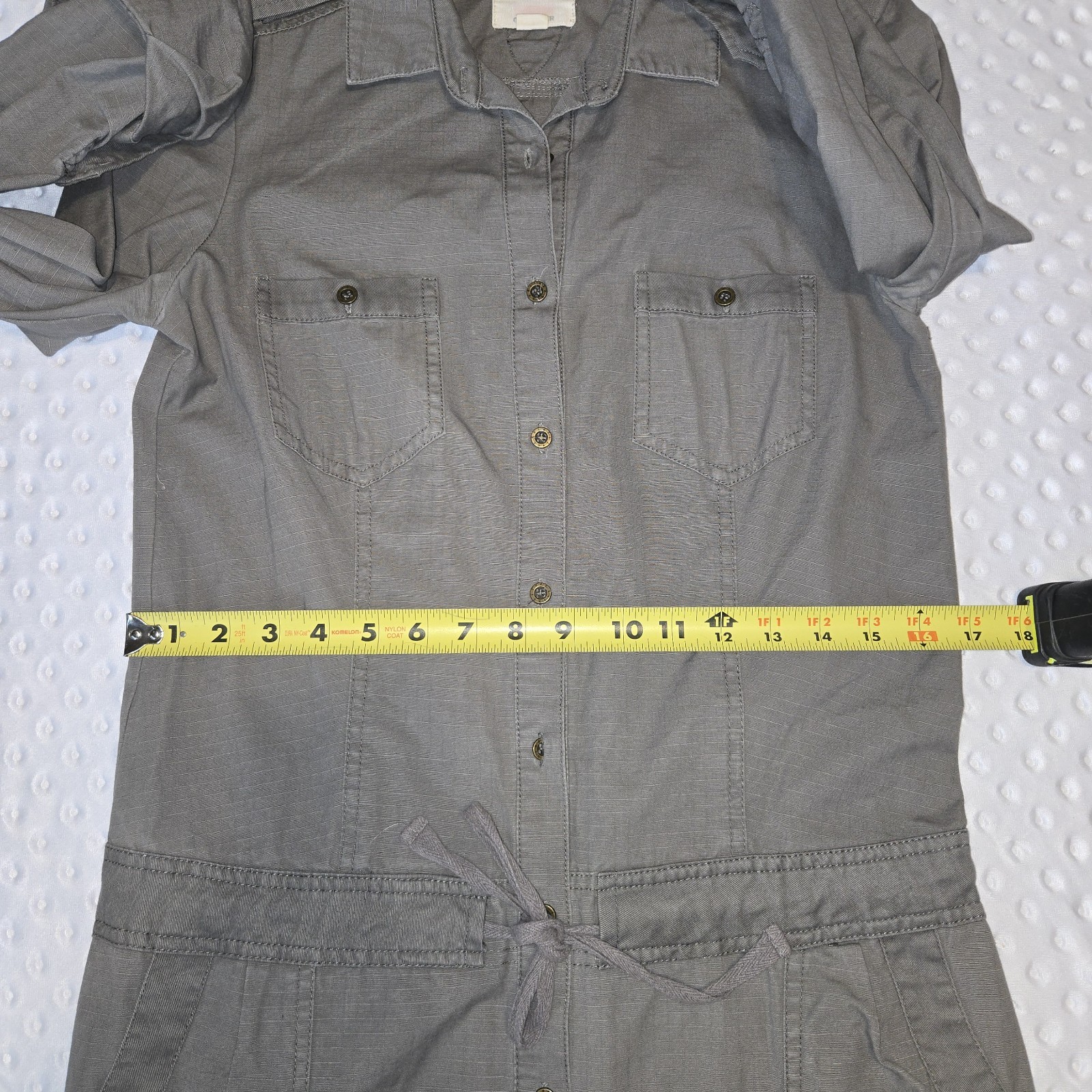 Quiksilver Gray Medium Sheath Button Up Utility Shirt Dress