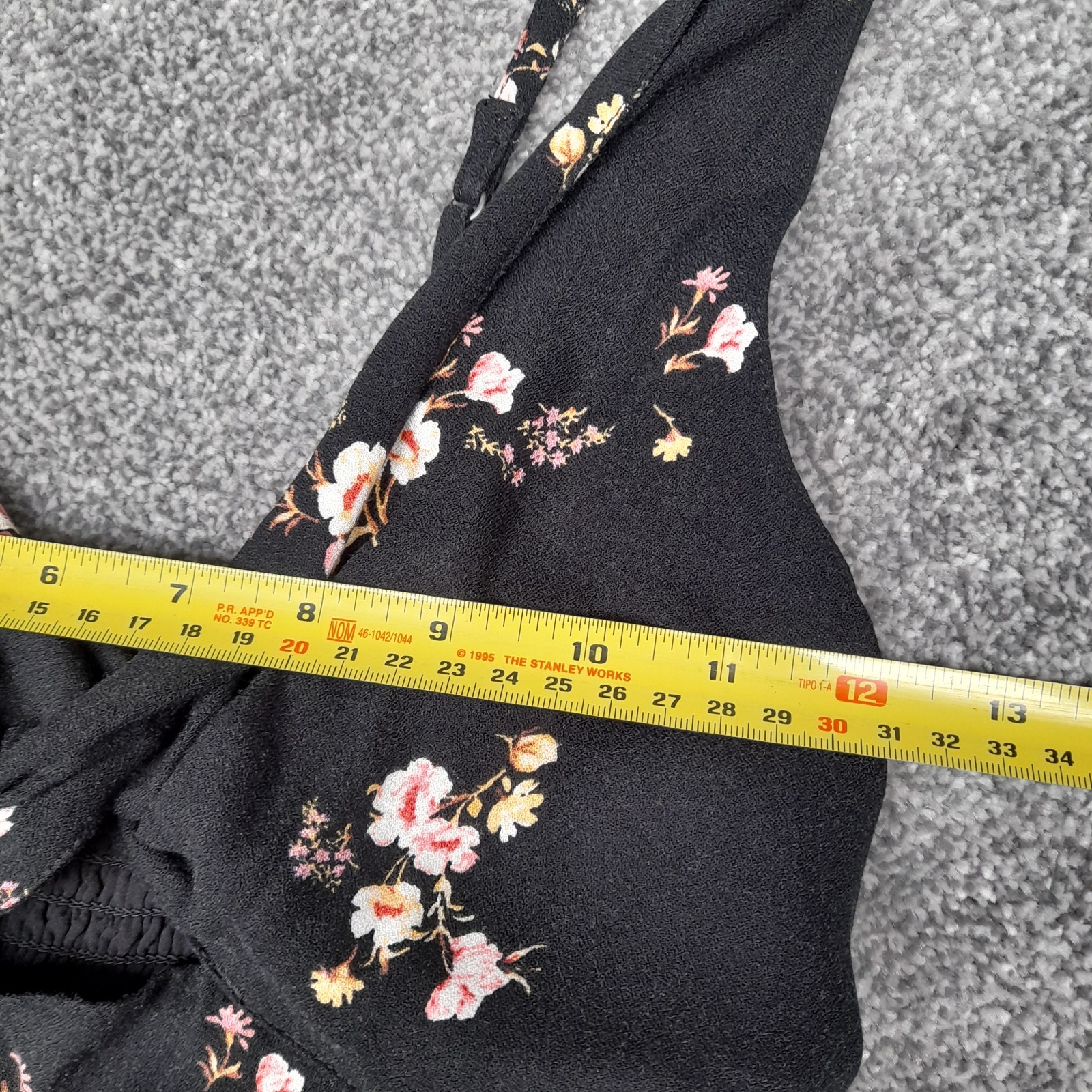 Abercrombie & Fitch Floral Midi Dress Women’s XS Black Side Split Slip Dress