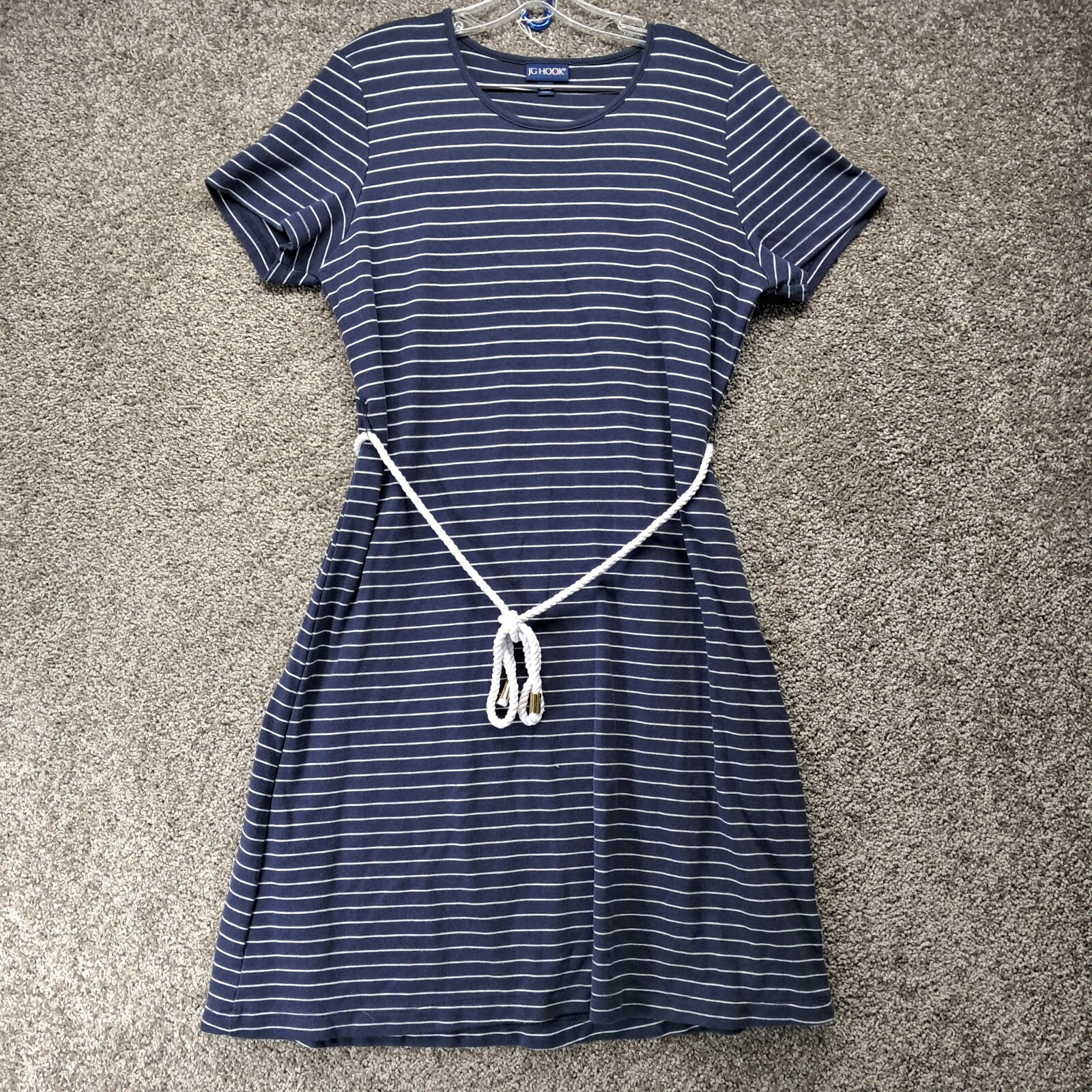 JG Hook Women’s Dress Striped Blue Medium