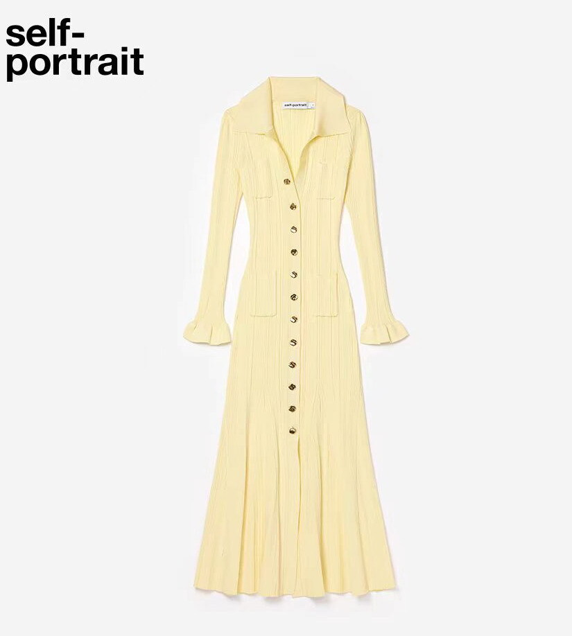 Self-Portrait Polyester Square Neck Fitted Dress Mini Dress for Women