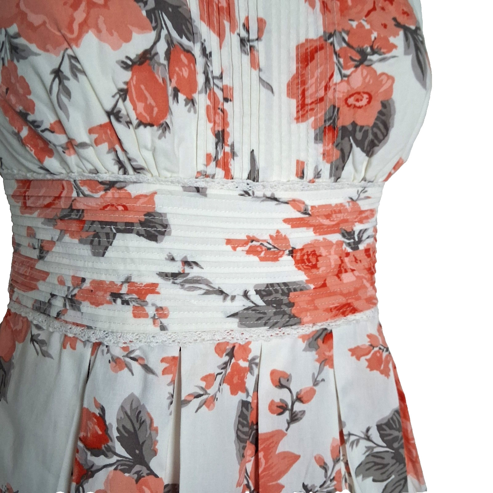 Speechless Women’s Chic Spaghetti Strap Preppy Orange Floral Sundress Size 9