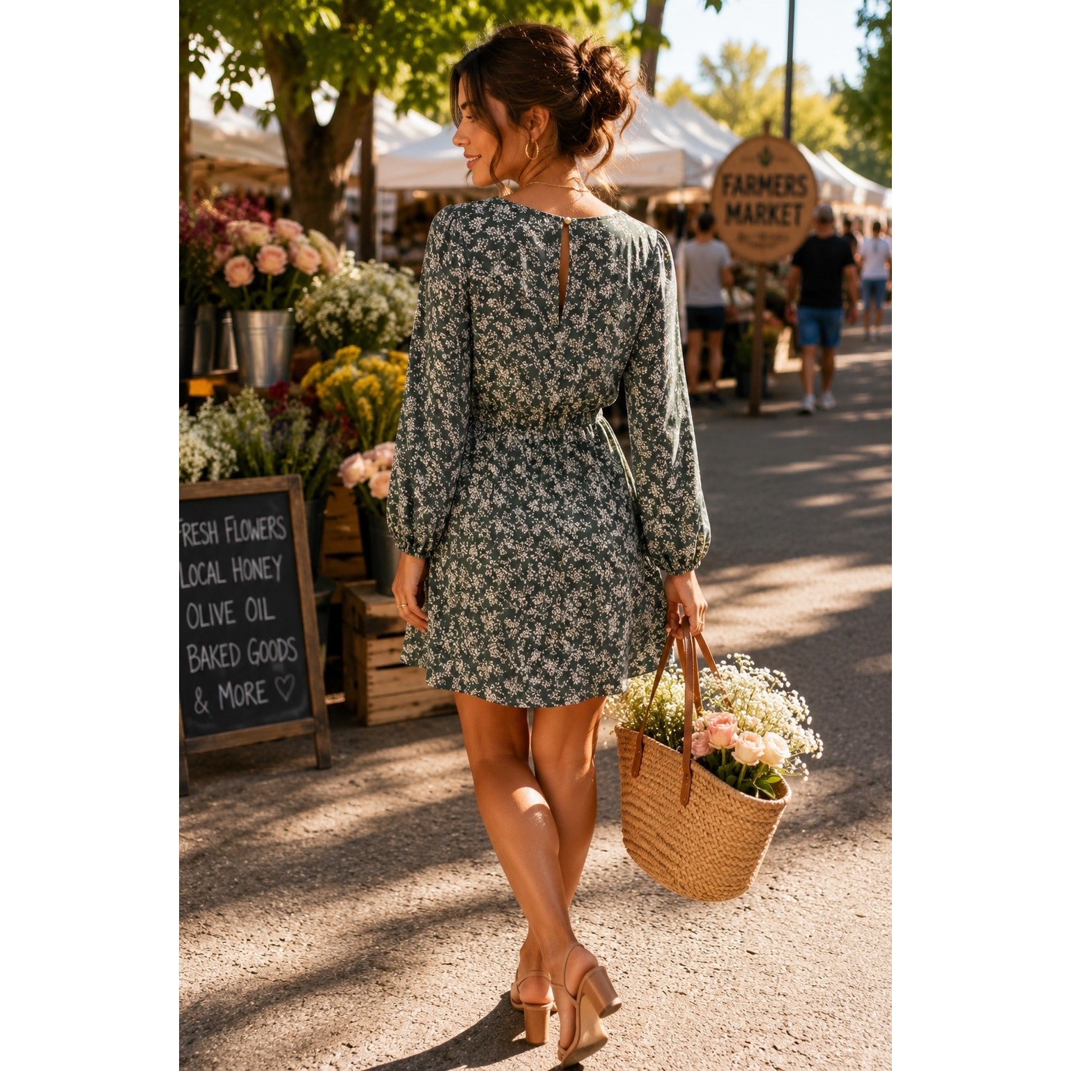 Promesia Mini Dress In Green Size Medium