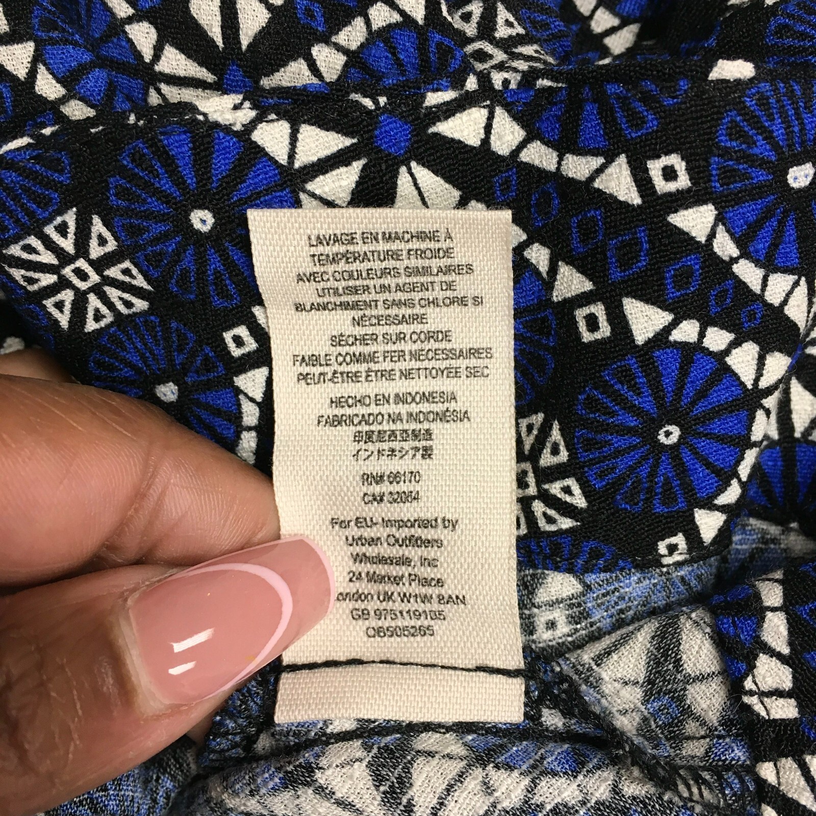 Free People Womens Black Blue Combo Melody Printed Keyhole Mini Shirt Dress 4