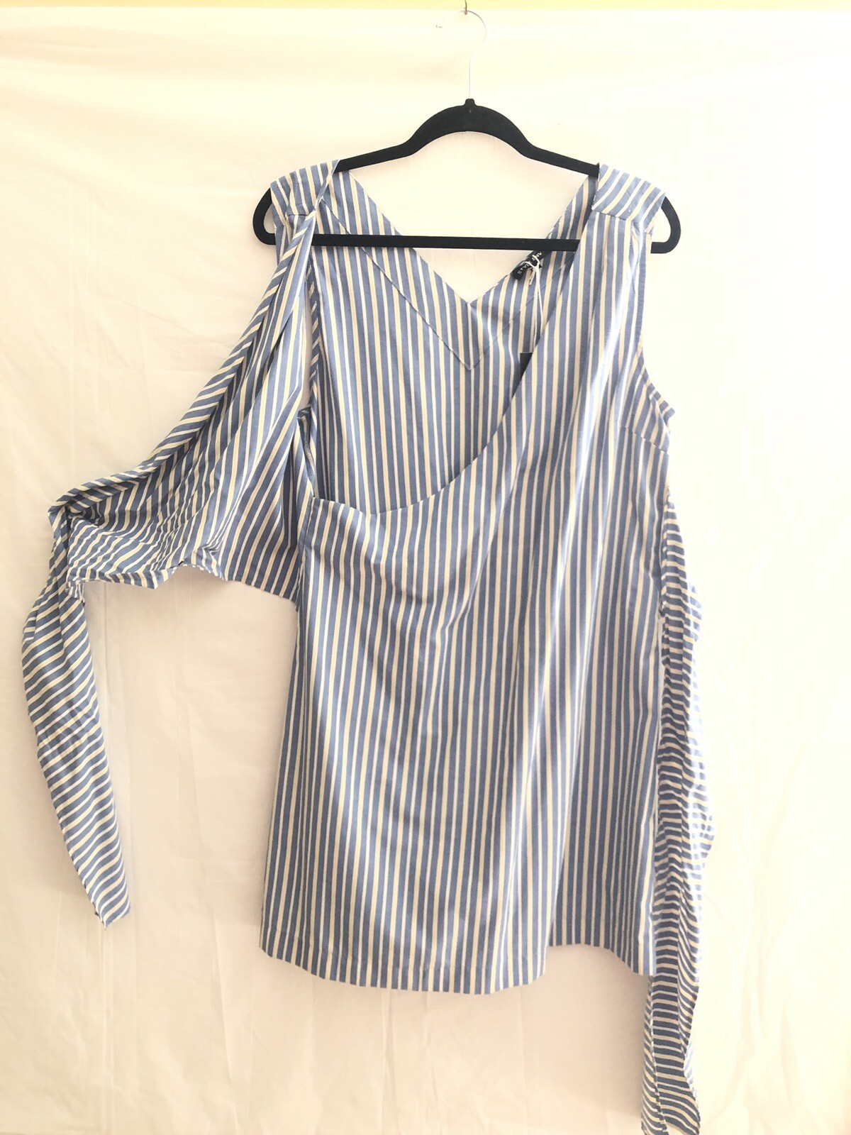 Style Envy Wrap Dress sz L Large Summer Womens Navy White