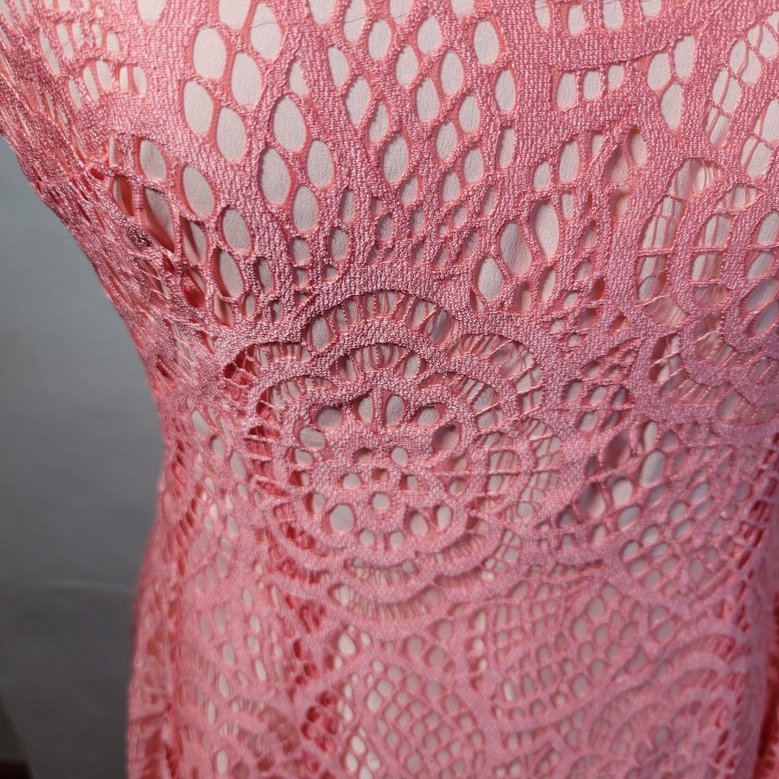 Eva Mendes NY&C Formal Classic Elegant Pink Lace Sleeveless Dress Size 2