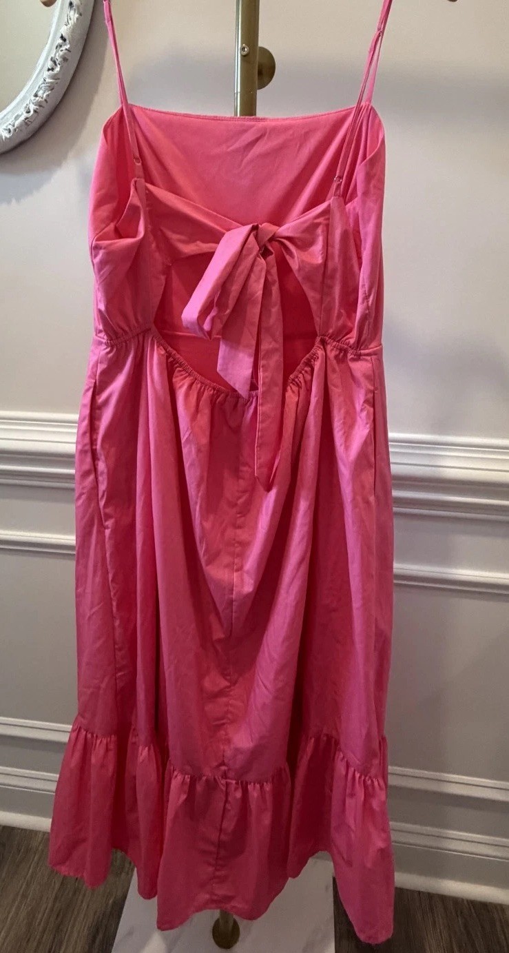 Mi Ami for Francesca’s Pink Ruffle Maxi Dress Women’s Size XL Fun Preppy