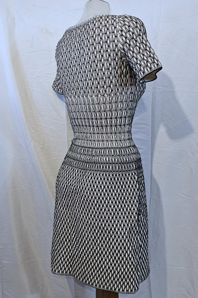 ALAÏA Paris Bodycon Short Sleeve Honeycomb Knit Silk Blend Dress – M (42)