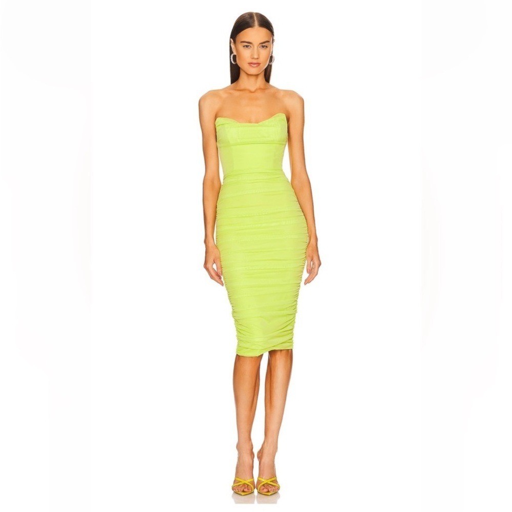 Michael Costello x Revolve India Midi Dress in Lime Green Size Medium