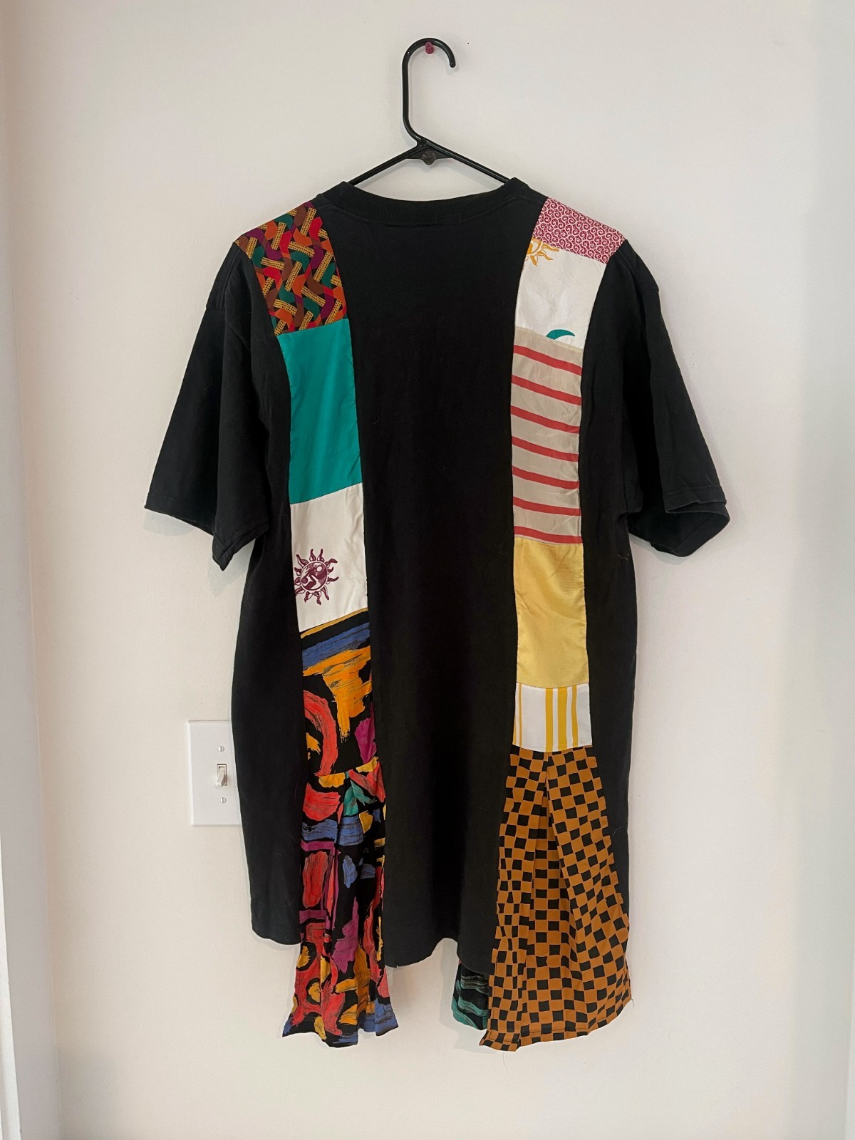 Vintage Donna Jessica Patchwork T-Shirt Dress – Fits Like a Size L