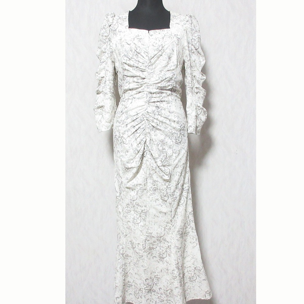 23SS SNIDEL Vari Print Shirring Dress SEFO231082 Size 0 Ivory Women USED