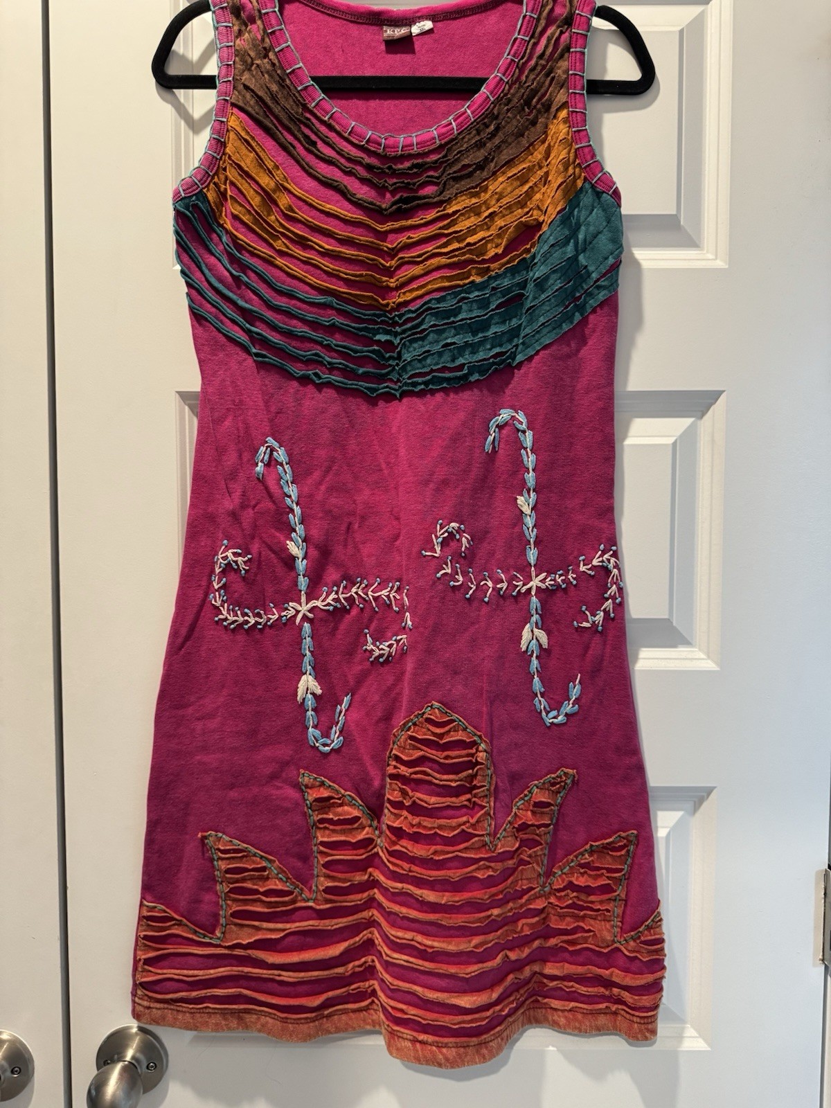 KPC Boho Kantha Dress Women’s US Medium. Handmade In Nepal.