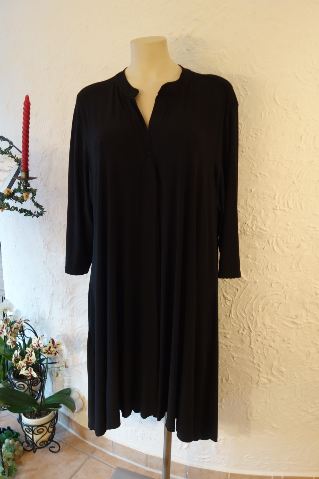 MAGNA Dream Dress 48 50 NEW Black MEGA A-Shape Lengths Stretch Long LAGENLOOK