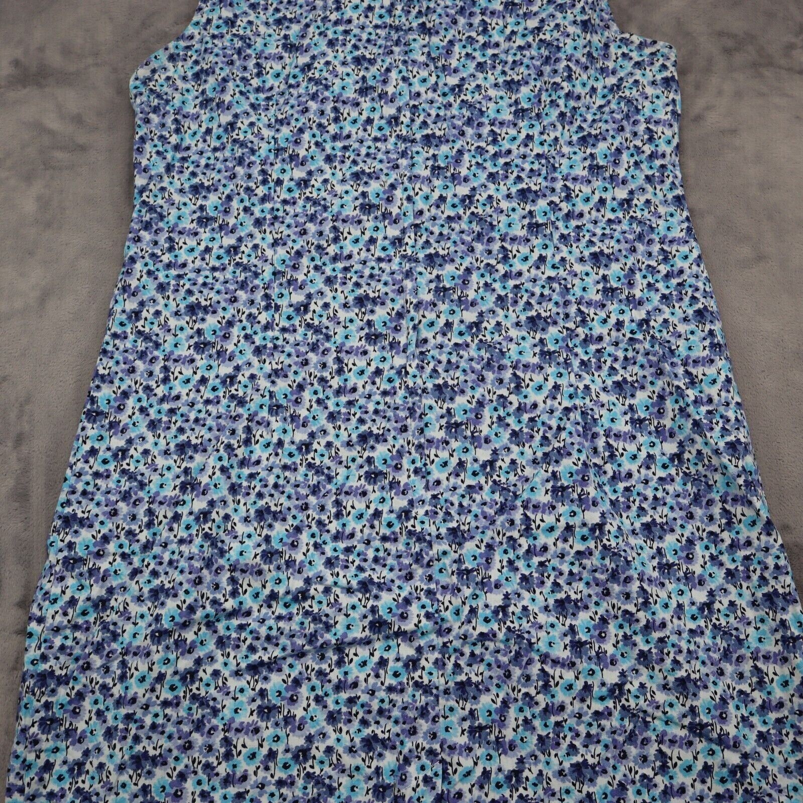 Betsy Lauren Dress Womens 12P Blue Petite Sleeveless Boat Neck Zip Mini Dress