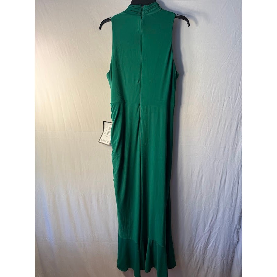XSCAPE Womens High-Neck Ruffled-Fron Green 14