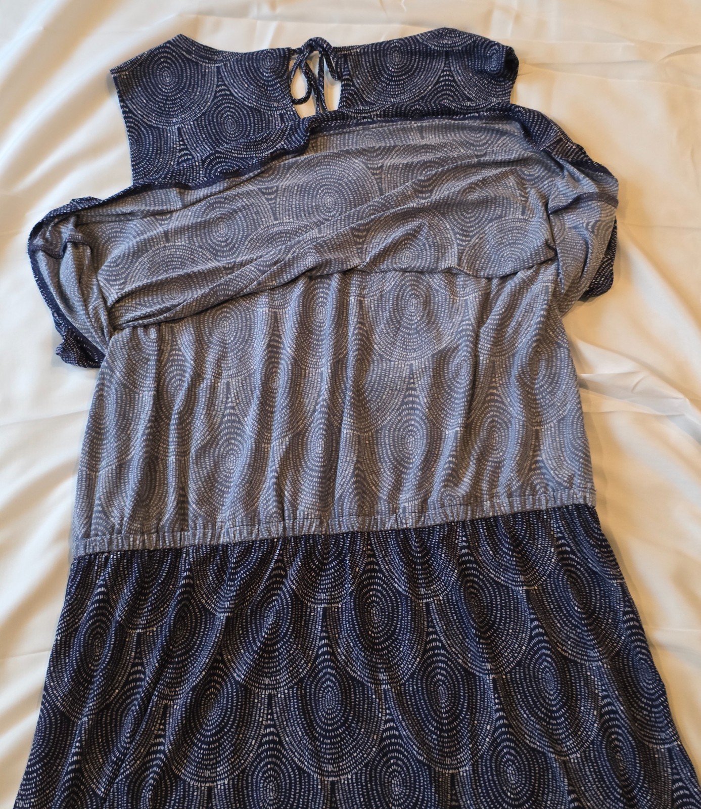 NEW- Hatley Large Regular Navy Blue with White Roberta Dress