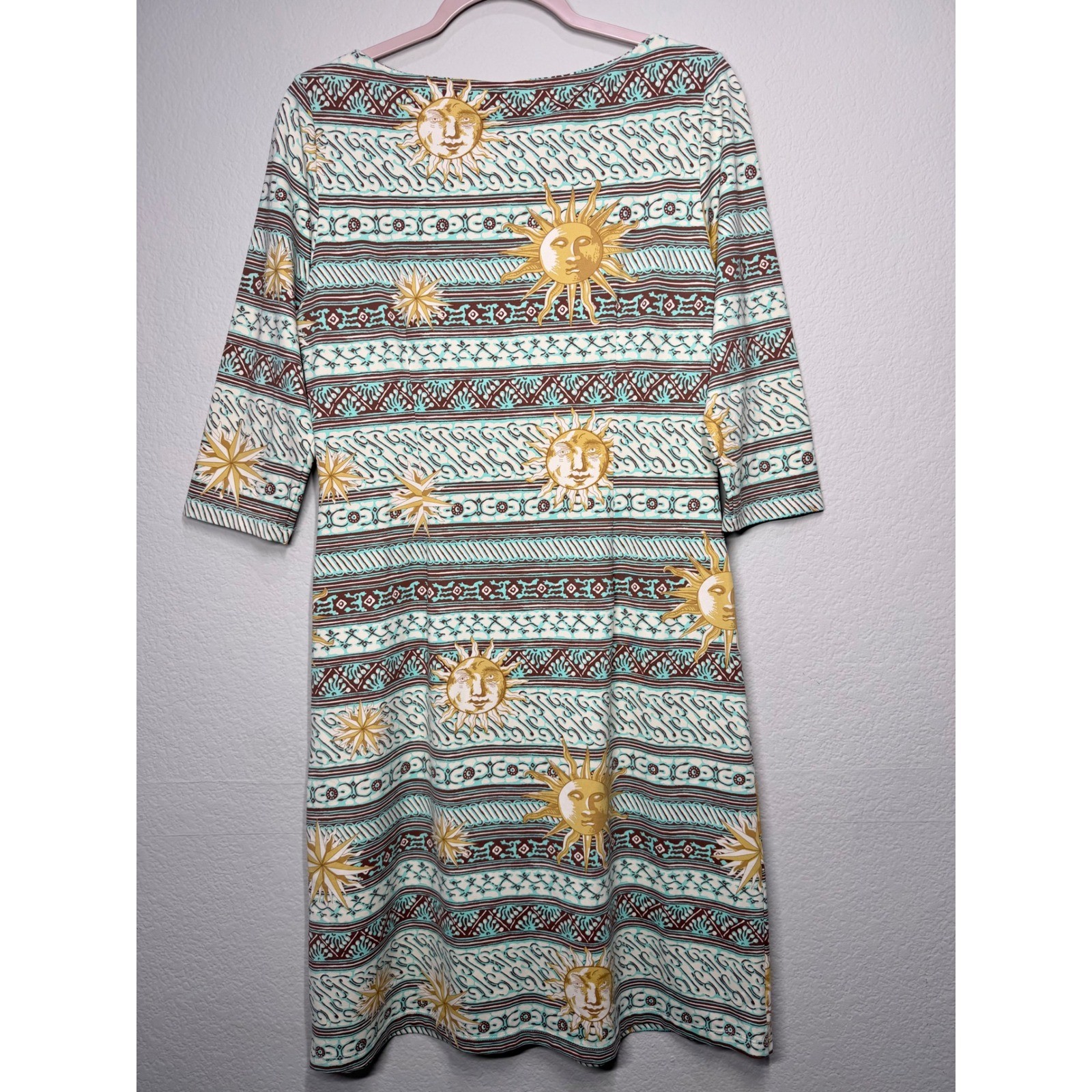 J McLaughlin Sheath Dress Medium Stretch Catalina Cloth Sun Star Moon Celestial