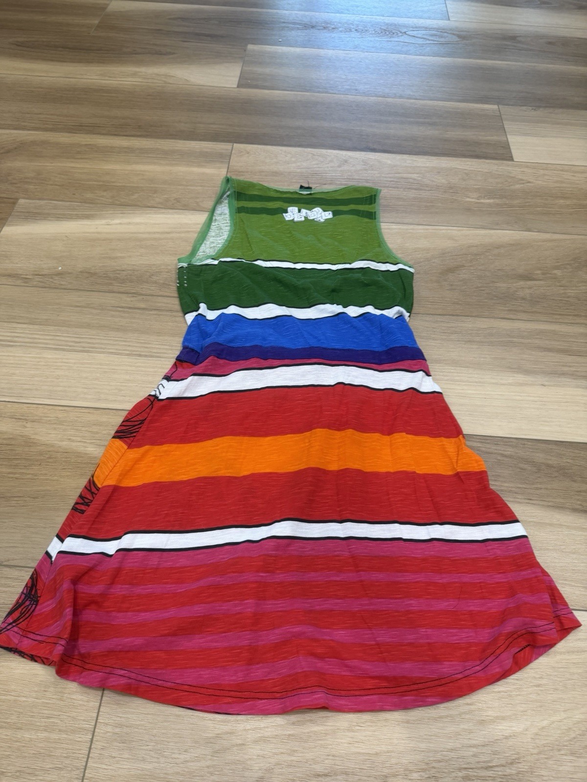 Desigual Multicolor Striped Graphic Print Sleeveless Tank Knit Dress L