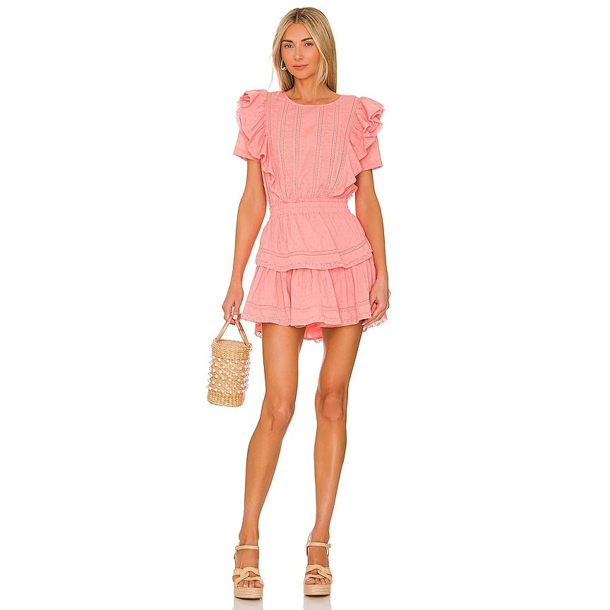 LoveShackFancy Natasha Heritage Dress peach blossom large