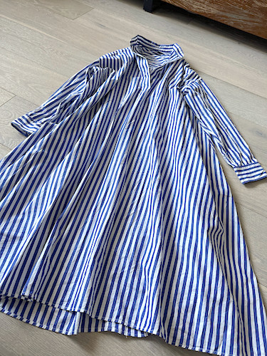 Journal Standard Blue White Striped 100% Cotton Shirt Dress Size M Relaxed Fit