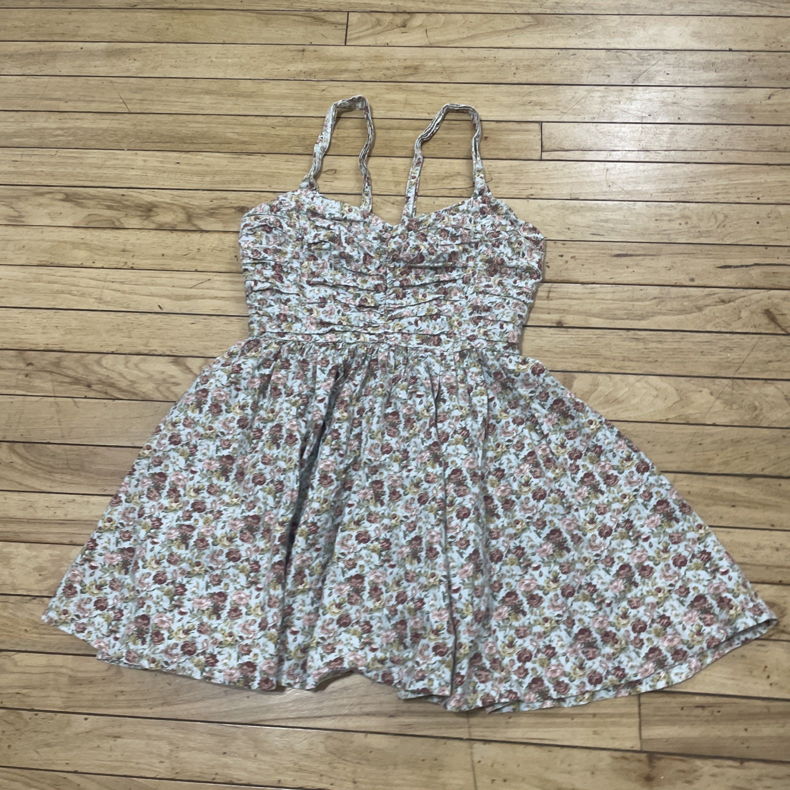 American Rag Cie Floral Coquette Mini Dress Pink Blue Women XS* No Material Tag