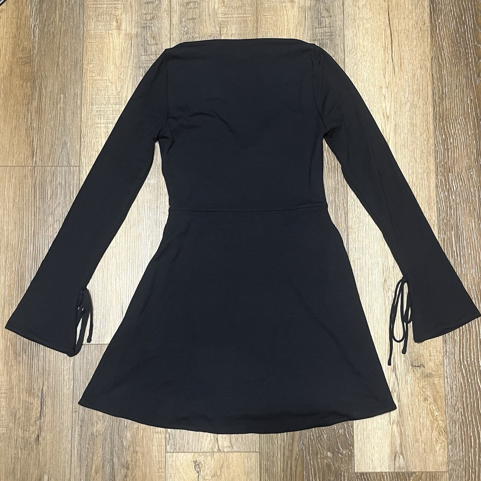 NWT Oh Polly Amryn Long Sleeve A Line Mini Dress Black Size US 8 Romantic Sexy