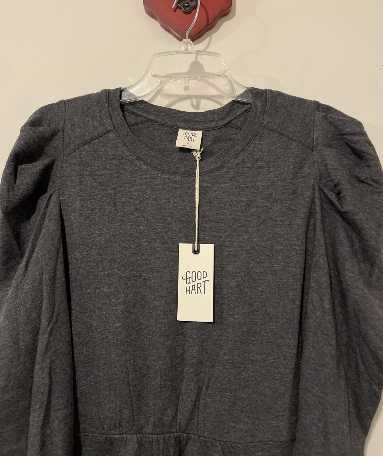 Good Hart Womens Small Gray Knee-Length Soft Ruffled Pullover Dress NWT! A608
