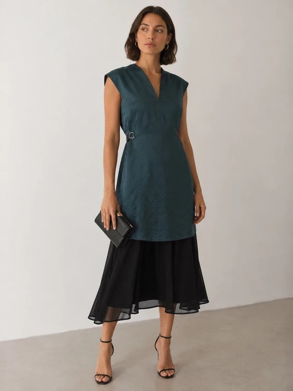 3.1 Phillip Lim Satin Chiffon Combo Dress size 10 $750 retail