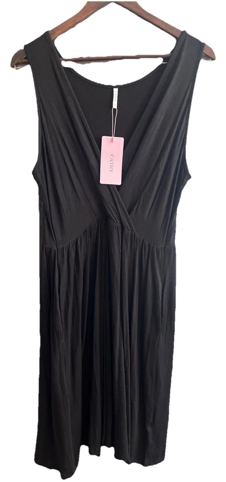 Cathy Women’s Black Dress. Size XL. New with Tags Spandex Polyester Blend