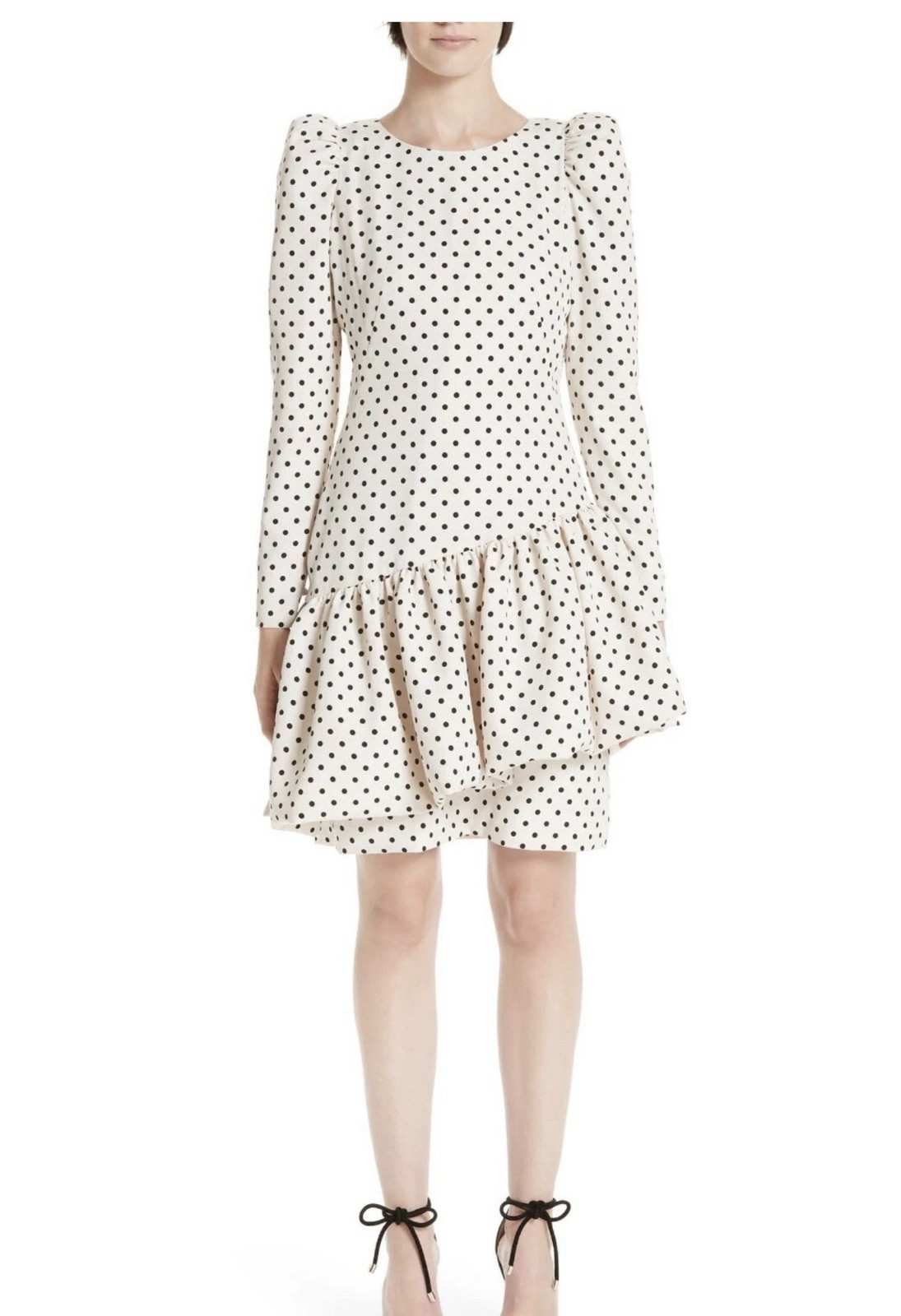 NWT REJINA PYO polka Dot Ruffle Dress Size s