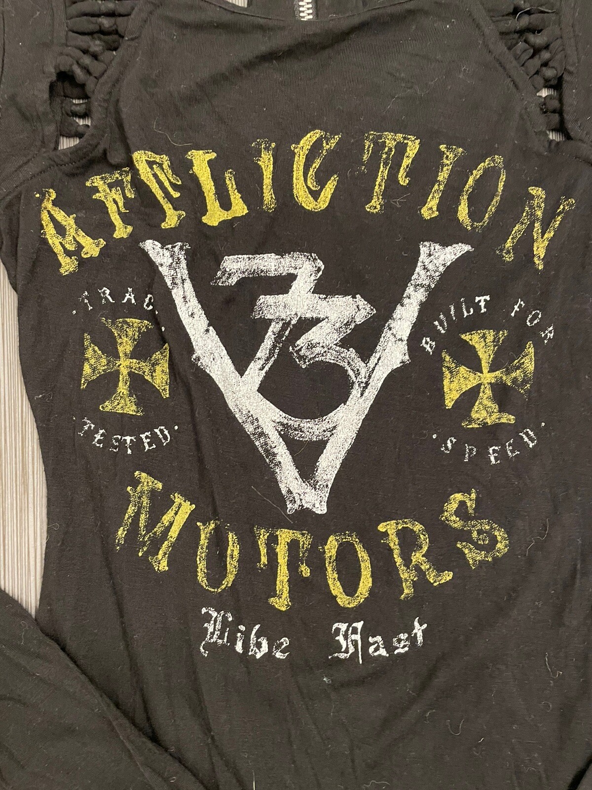 Affliction Motors Black Mini Dress Size XS Grunge Y2K Bodycon