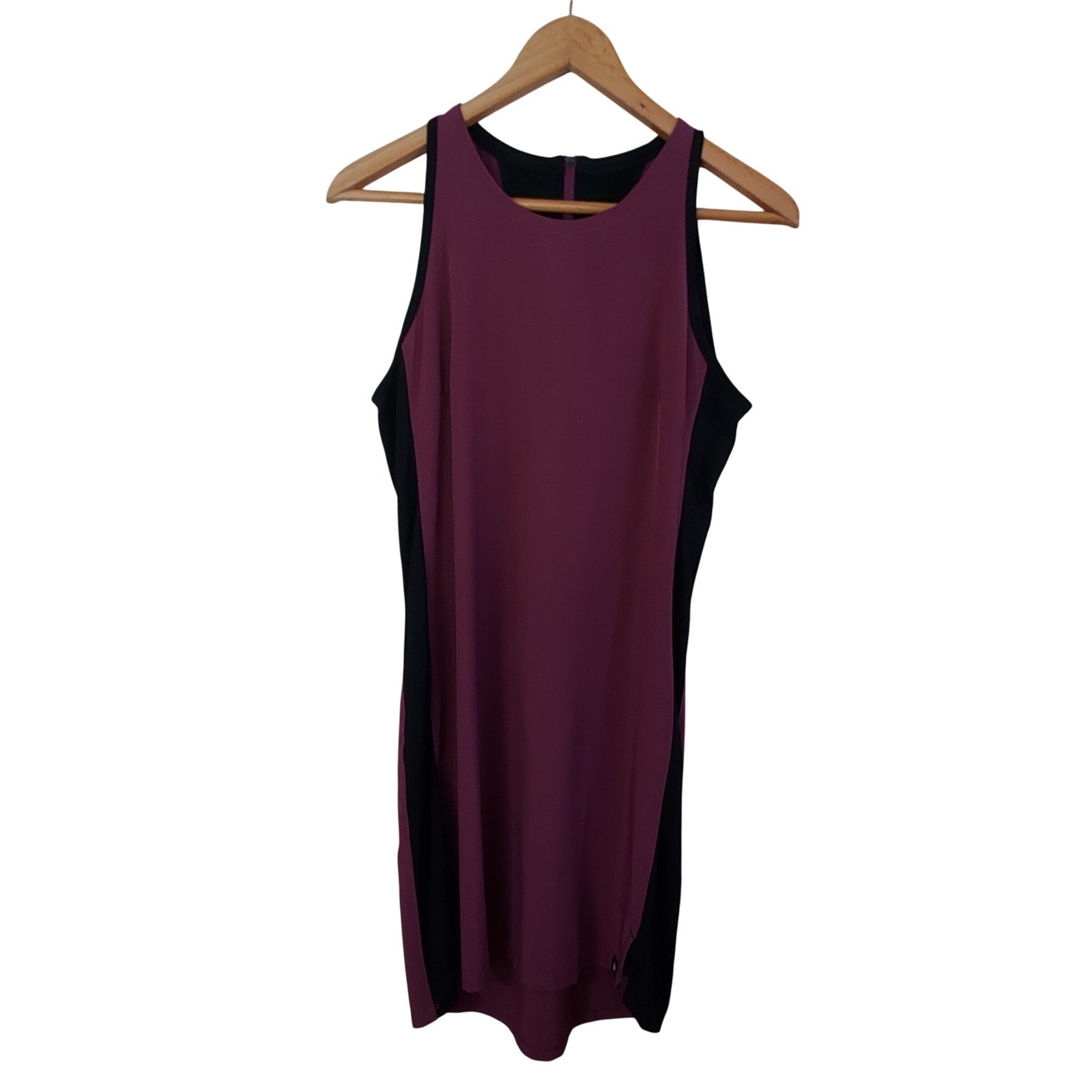 Smartwool Active Merino Wool Blend Colorblock Shift Dress Berry Purple Black M