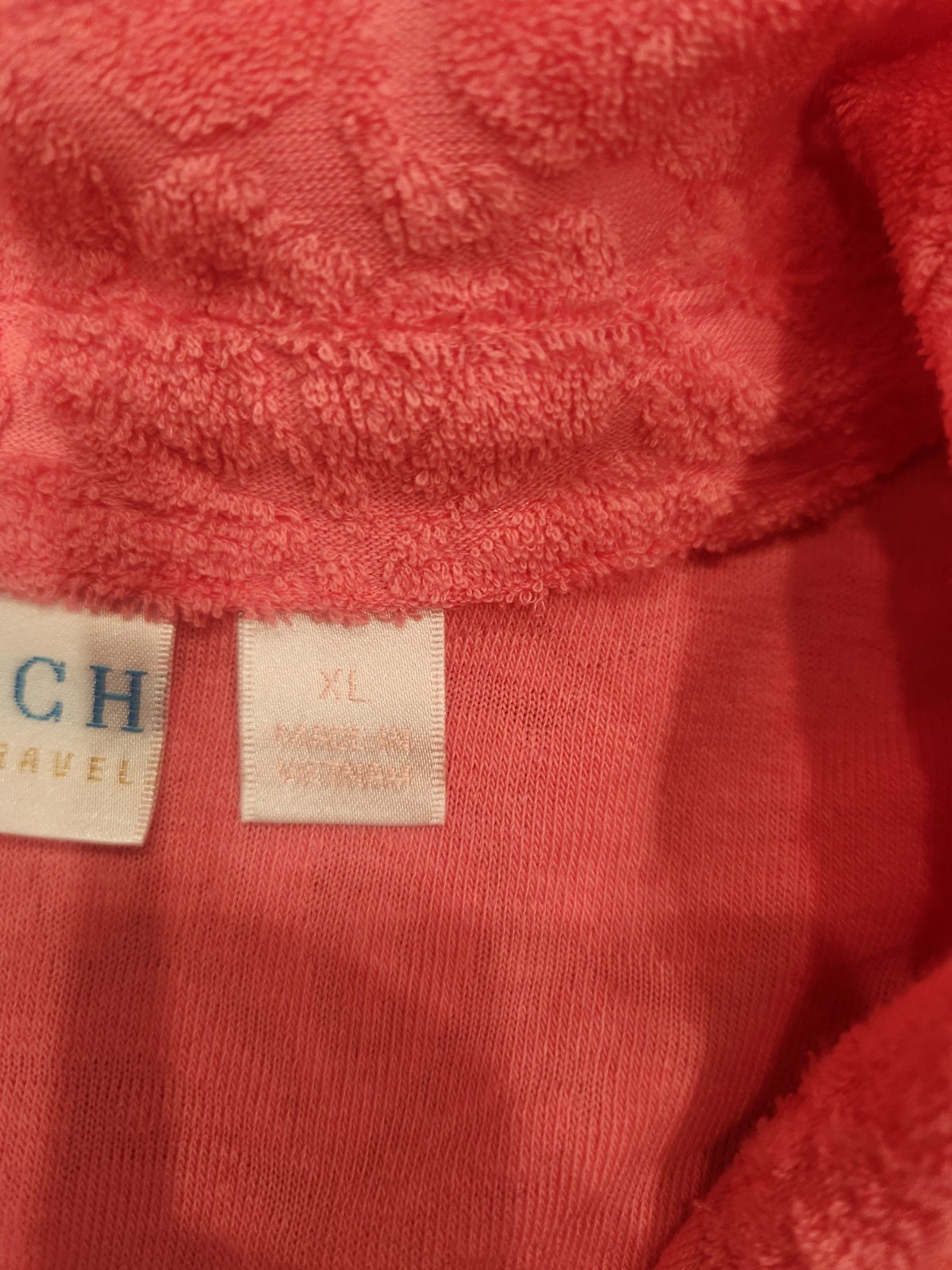 Belle Kim Gravel Poolside Terry Jamaican Jacquard Dress-Coral Pink-Sz XL A643801