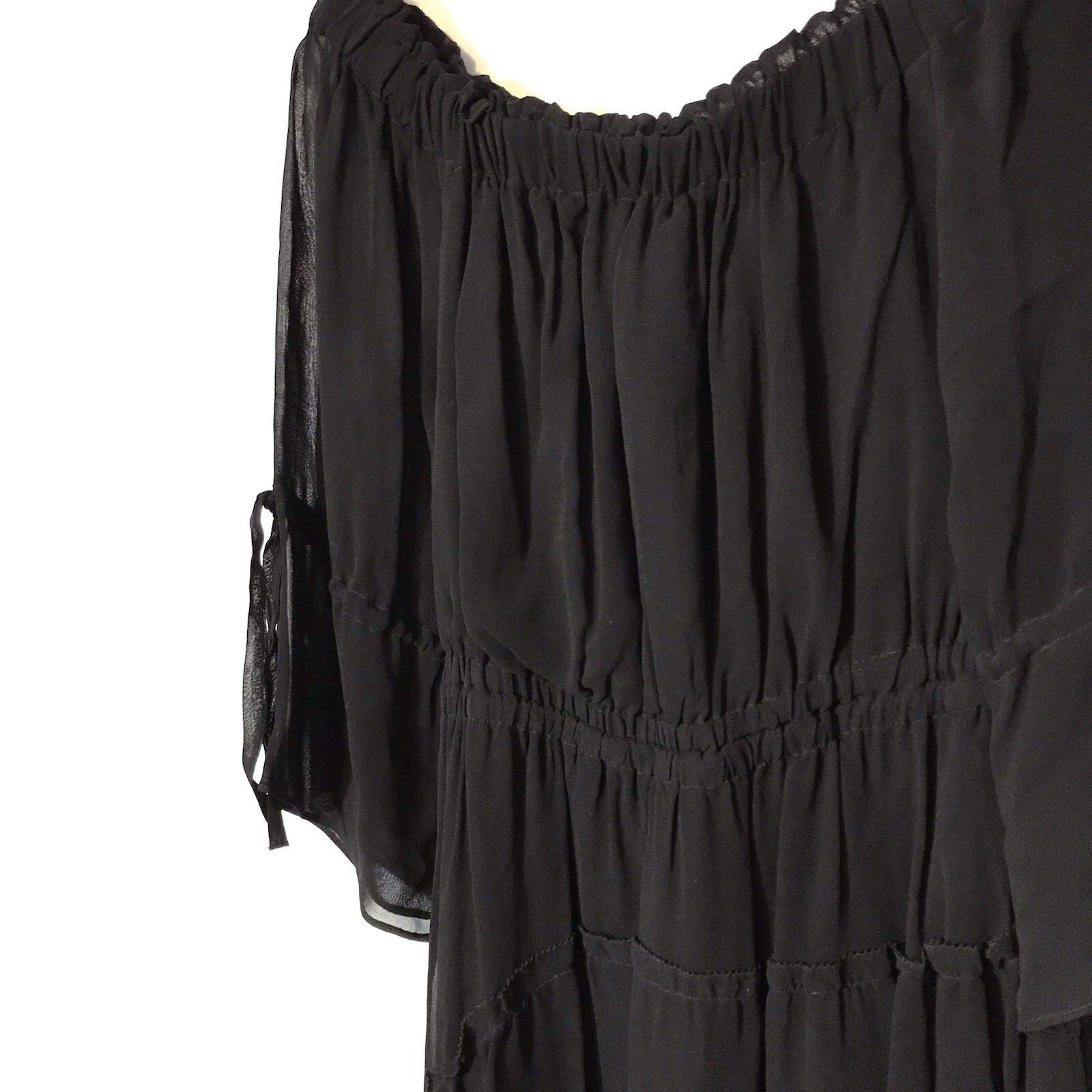 NWT All Saints Rina Floaty Black Sheer Gothic Whimsigoth Gypsy Coquette Dress M
