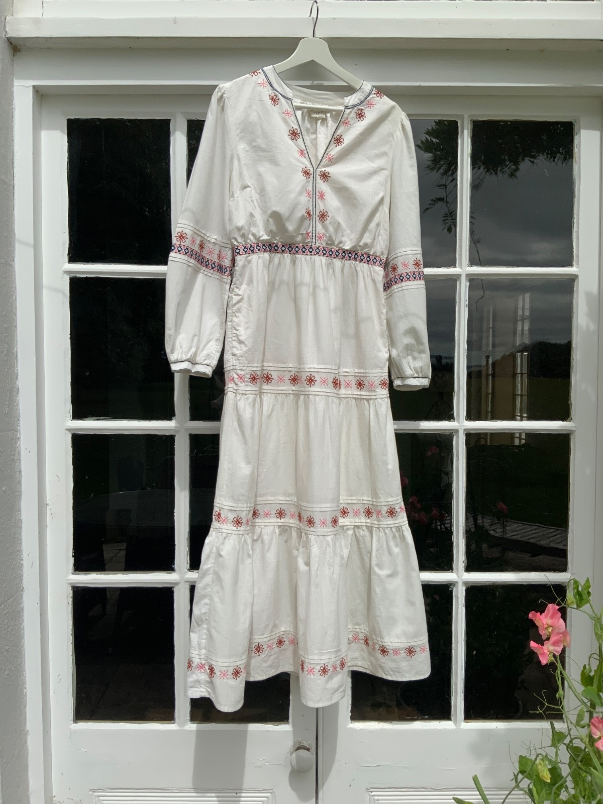Aspiga M Cindy Embroidered Maxi Dress Long Sleeved 100% Cotton, New without Tags