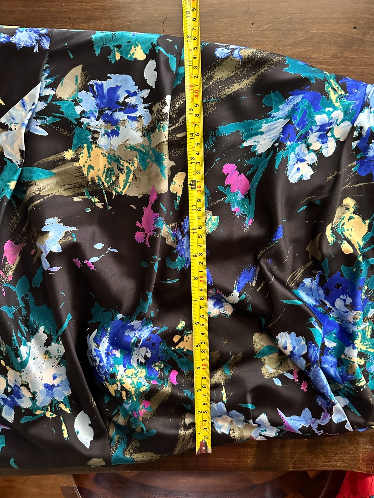 Teri Jon Rickie Freeman One Shoulder Floral Satin Cocktail Dress Size 10