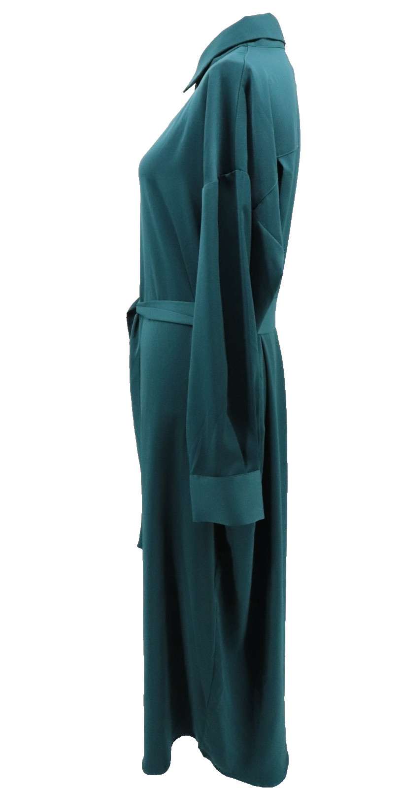 Banana Republic Maxi Button Shirt Dress Sz XL Green Sateen Belt Long Sleeve New