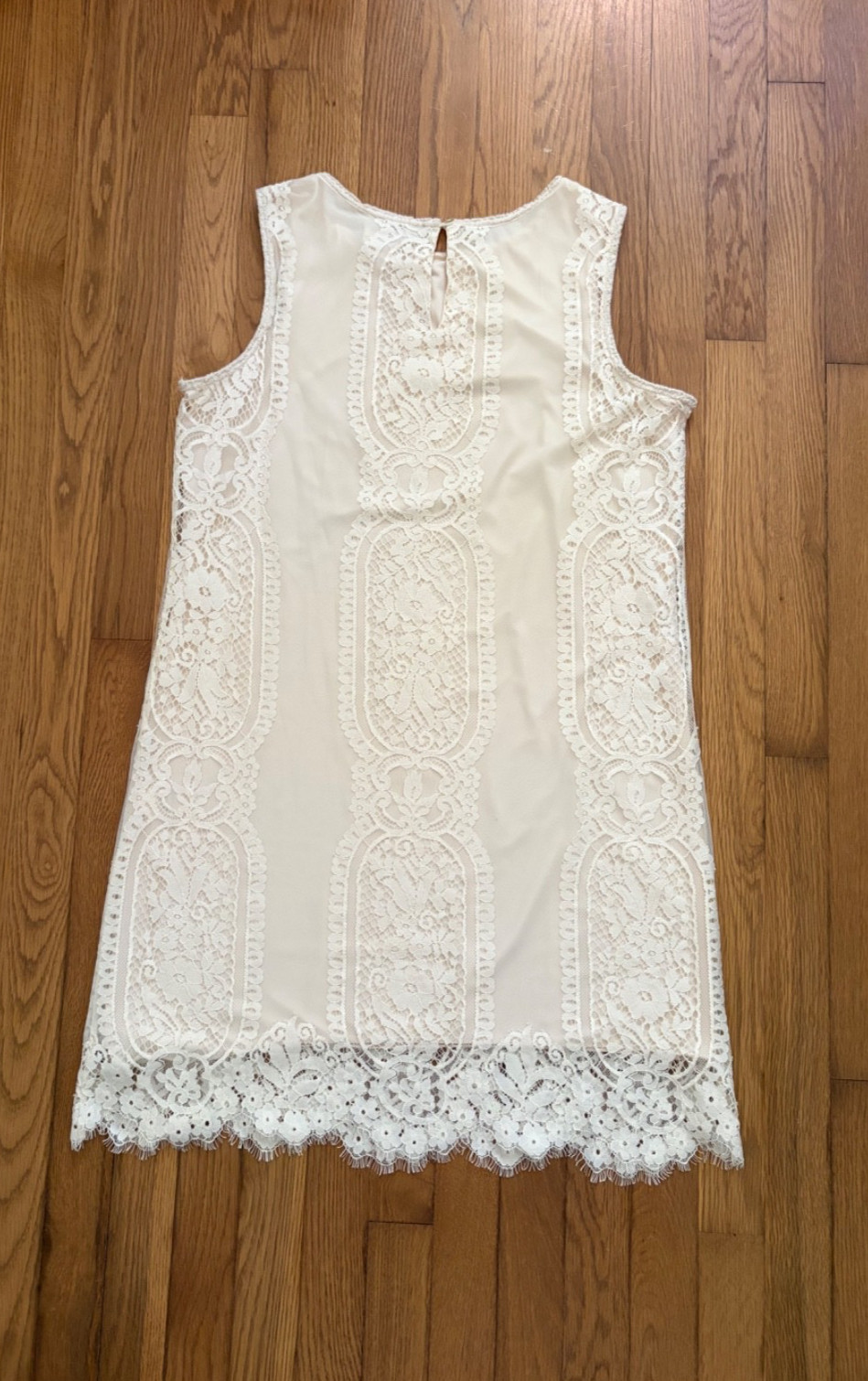 Lace Overlay Shift Dress