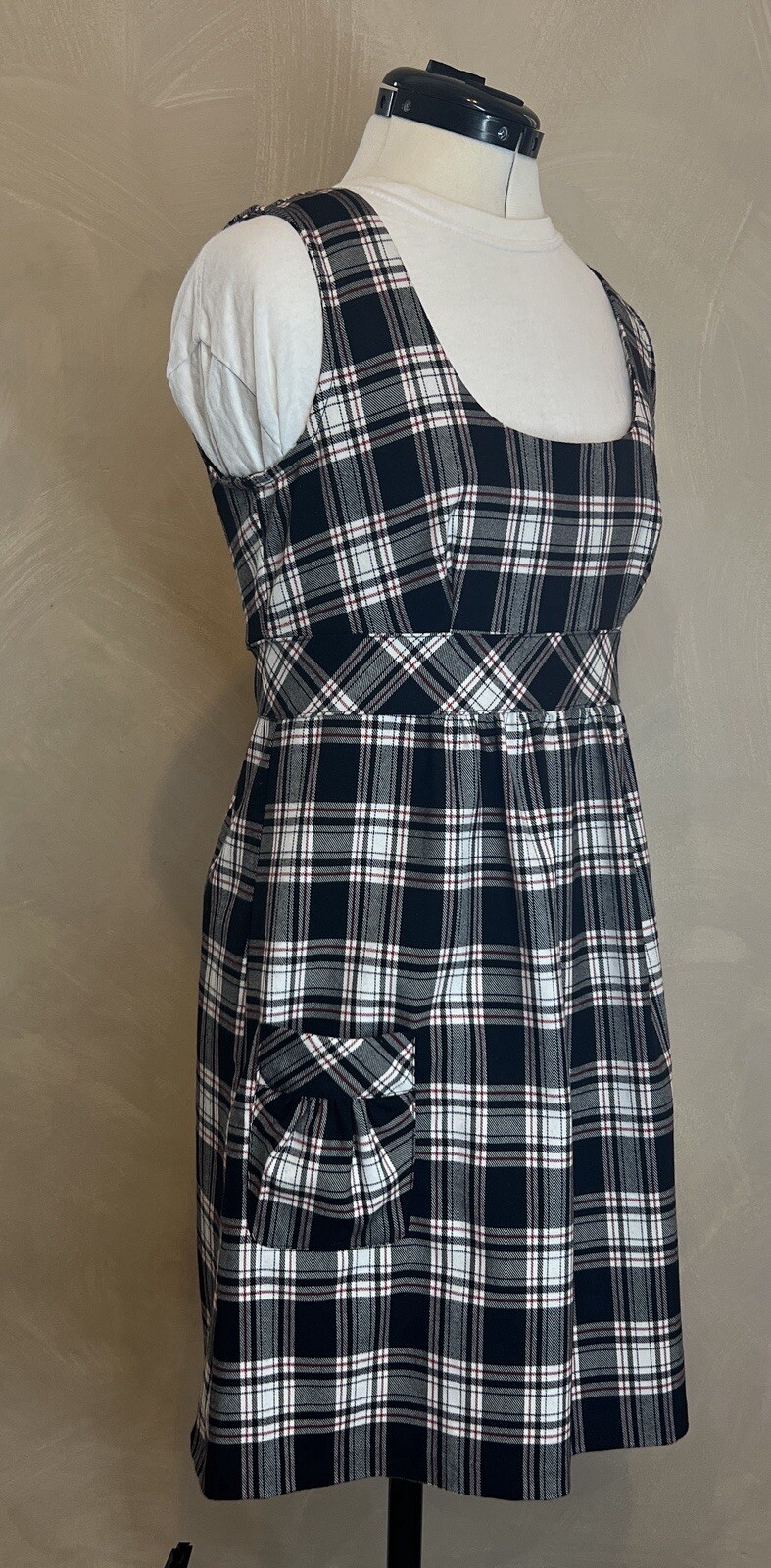 Speechless Women’s Plaid/tartan Clueless Academia Jumper Dress W/Pockets|Size:7
