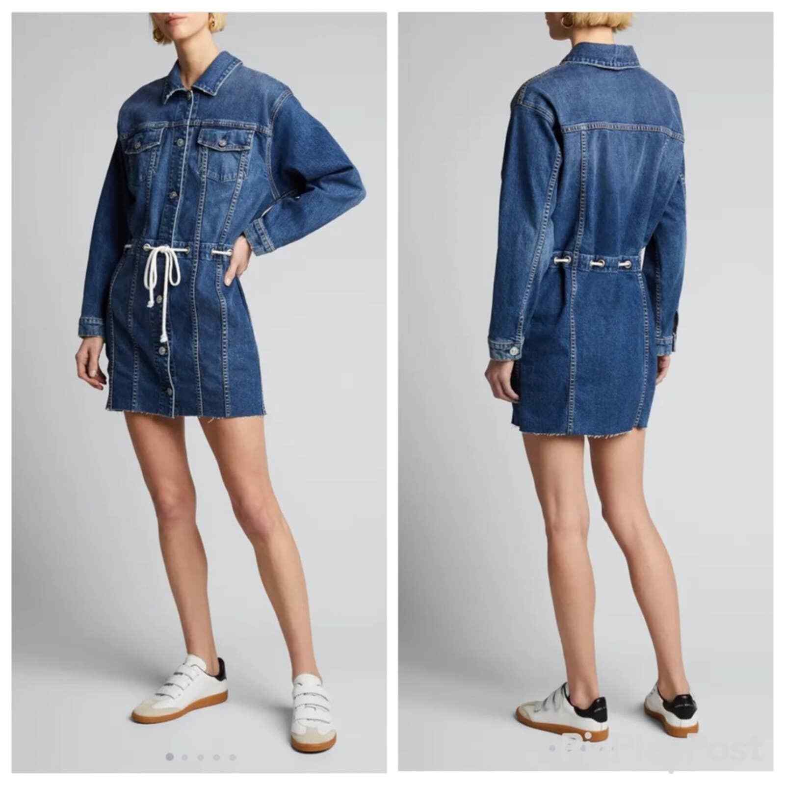 Hudson Drawstring Grommet Denim Dress