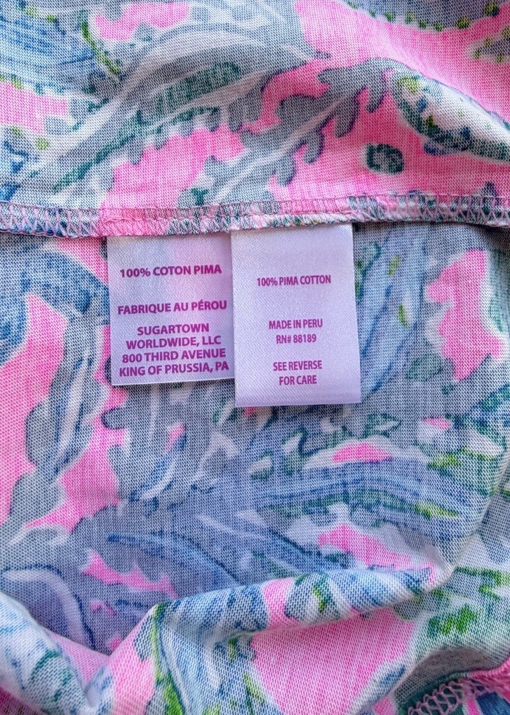 Lilly Pulitzer Jannie Dress V-Neck Three Quarter Sleeve Mini Size Small